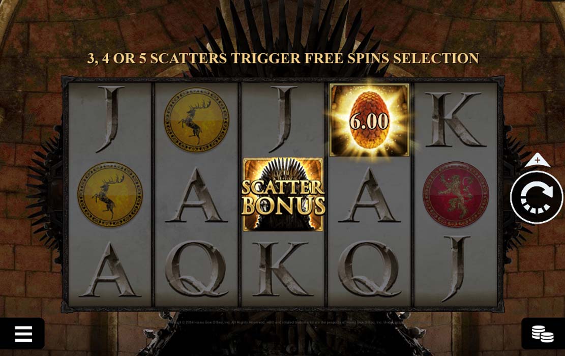 game of thrones slot win