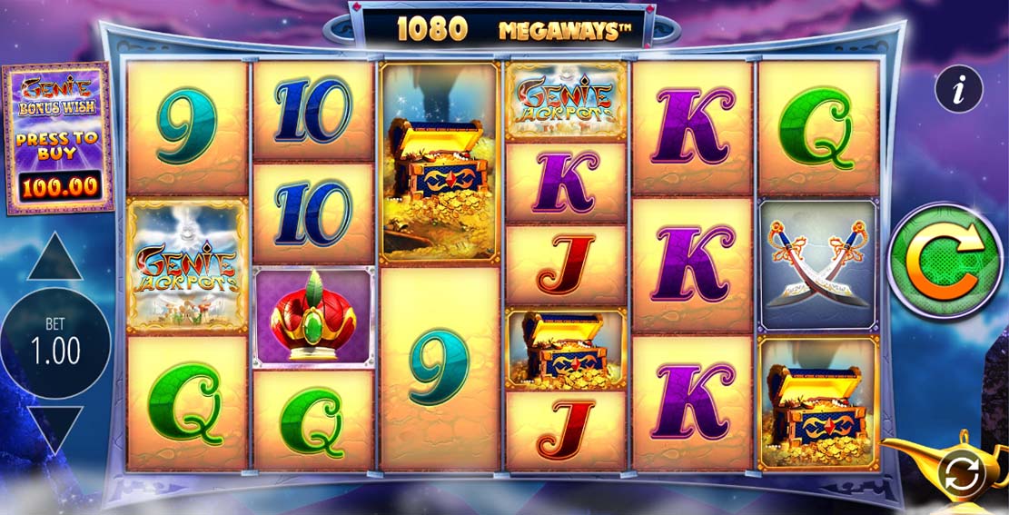 genie jackpots slot screenshot
