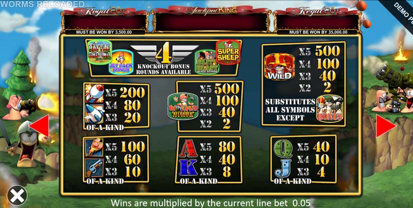 worms reloaded slot feature symbols