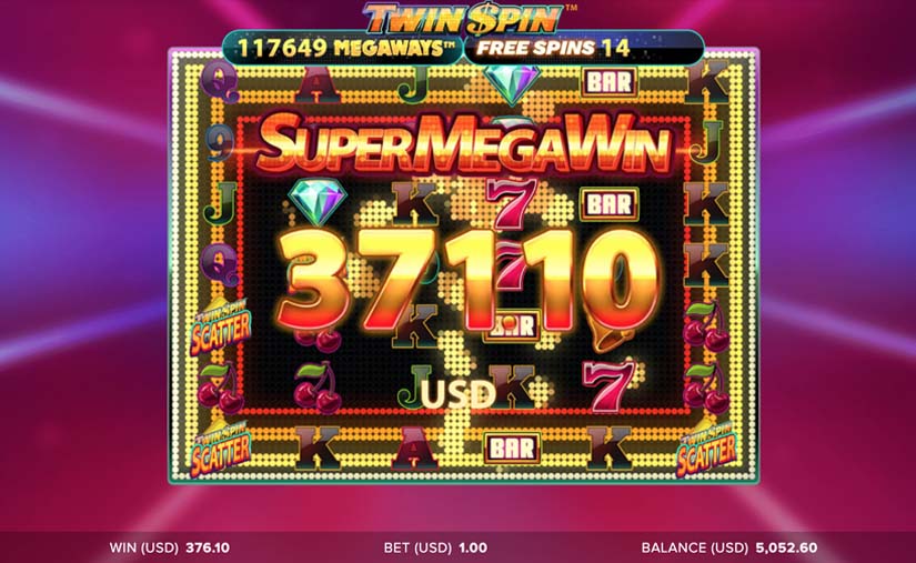 twin spin megaways win