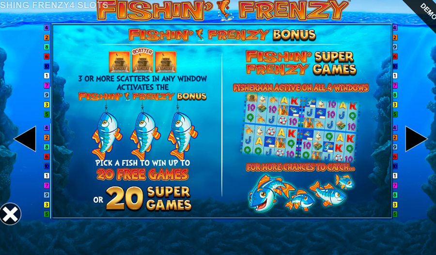 fishin frenzy power 4 slot bonus